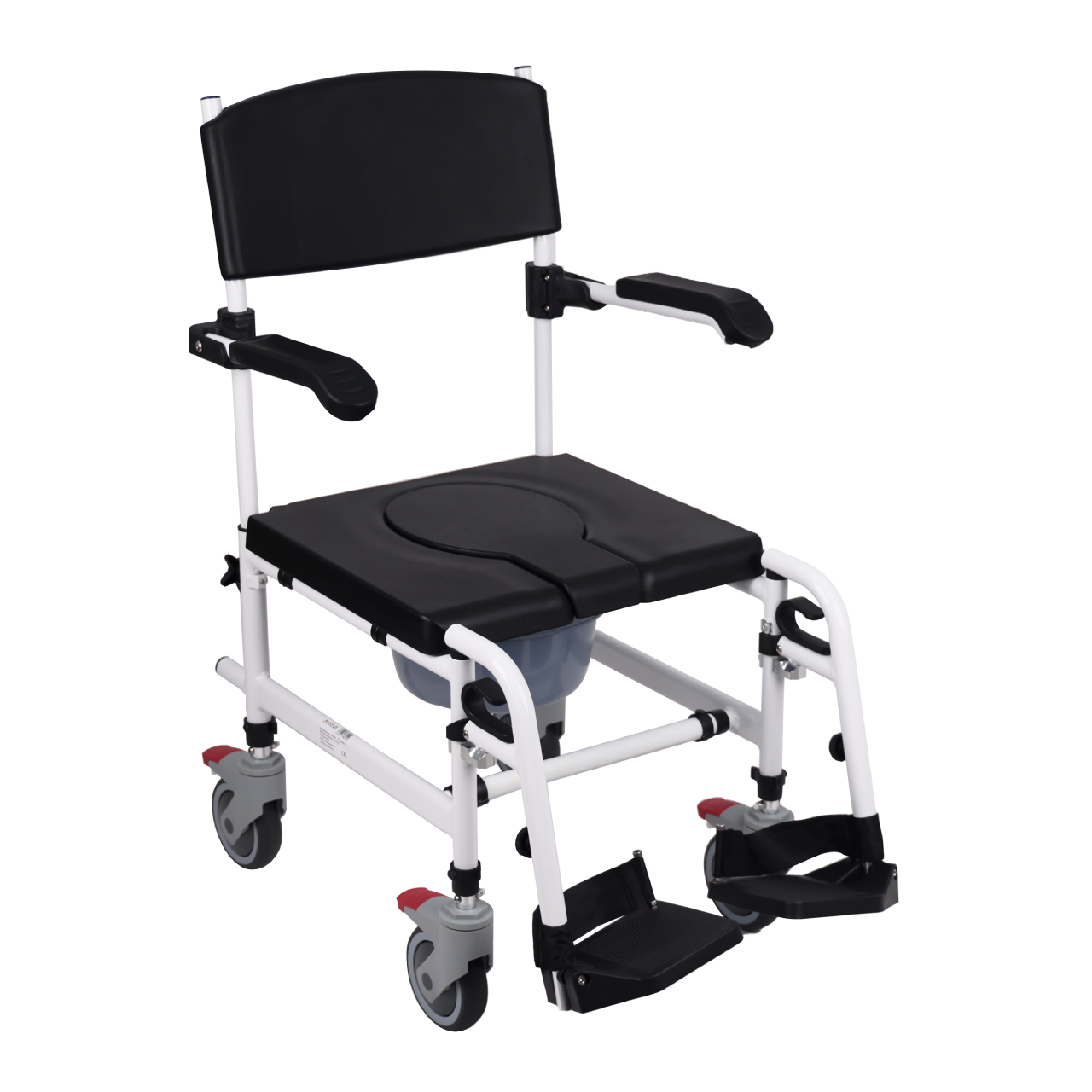 Fahrbarer höhenverstellbarer Toilettenstuhl aus Aluminium